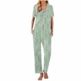 thumbnail image 6 of Tnhcen Women's 2 Piece Pajama Set Short Sleeve Top Pants Lounge Sets Summer Ladies Pjs Homewear Sets S-2XL, 6 of 6