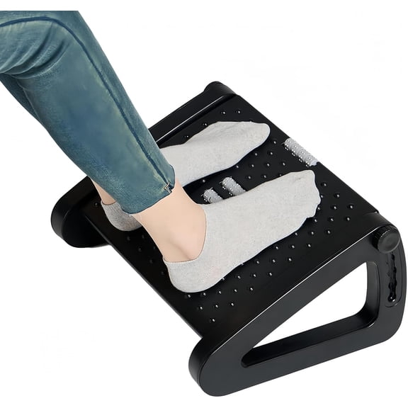 Foot Rest, 6 Heights Adjustable Foot Rest for Under Desk at Work, Ergonomic Foots Stool for Under Office Desks, Under Desk Footrest with Foot Massage Roller, Chair Footrest for Leg Rests