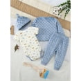 thumbnail image 4 of WIBACKER 0-12M Baby Boys' 4-Piece Warm Velvet Dinosaur Outfit Sets, Little Jacket, Pants, Bodysuit and Hat Set, 4 of 11