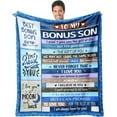 thumbnail image 1 of LHSHID Bonus Son Blanket Gifts for Fathers Day for Stepson Gift from Stepdad/Stepmom to My Bonus Son Letter Best Bonus Son Blanket Birthday for Step Son 30"x40", 1 of 6