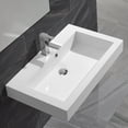 thumbnail image 4 of DAX Solid Surface Rectangular Single Bowl Vessel Bathroom Basin, Matte White, 4 of 4