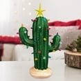 thumbnail image 4 of Mother's Day Sale Clearance - Cactus Christmas Tree With Lights Lighted Resin Ceramic Christmas Tree Vintage Christmas Cactus Decor Light Up Christmas Tree Cactus For Xmas Home Tabletop Decorations, 4 of 5