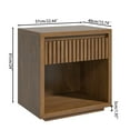 thumbnail image 3 of Modern Nightstand, Bedside Table with Drawer and Opening Shelf, End Table for Living Room, Bedroom, Walnut Color, 3 of 9