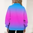 thumbnail image 3 of ZUKMRJPC Women's Half Zip Sweatshirt Long Sleeve Lapel Gradient Color Lightweight Casual Pullover Fall Winter Warm Comfy Fleece Lined Tops, 3 of 5