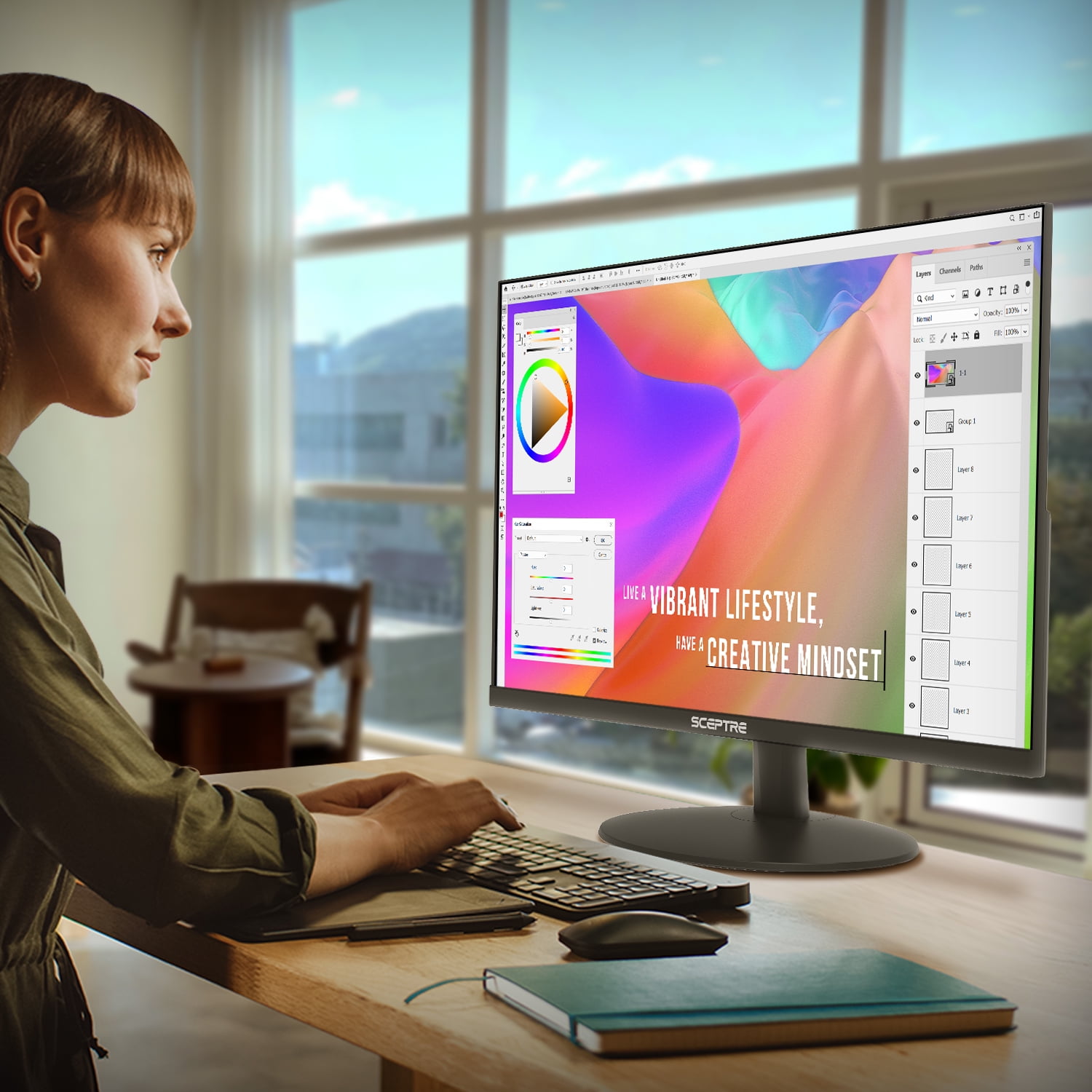 Sceptre E278W-FPT 1920 x 1080 Full HD Resolution Computer Monitor with up to 75Hz Refresh Rate