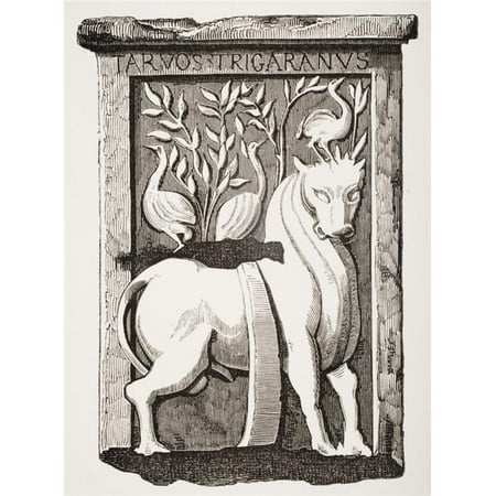 The Holy Ox. Celtic Monument Found Under The Choir of Notre Dame Paris in 1711 Poster Print 12 x 17