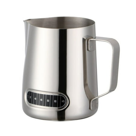 

600ml Stainless Steel Milk Frothing Pitcher with Temperature Sensor Coffee Maker Steaming Jug Creamer Cup Accessories