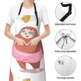 thumbnail image 4 of Kdxio Sloth with Donuts1 Apron with Pockets Adjustable Kitchen Aprons for Men Women Waterproof Aprons for Cooking,Drawing,Crafting, Baking Household Cleaning, 4 of 8