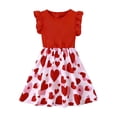 thumbnail image 1 of FYDUU Robes Décontractées pour Filles Manches à Volants Col Rond Imprimé Floral Robe d'Été Quotidienne Décontractée Robe Ligne A Vacances Robes d'Été Mignonnes, 1 of 6
