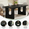 thumbnail image 7 of Tribesigns Modern Dining Table for 6 to 8 People, 71" Large Kitchen Dining Table with Wood Pedestal Base, Rectangular Long Dinner Table for Kitchen, Dining Room, Living Room, Black, 7 of 7