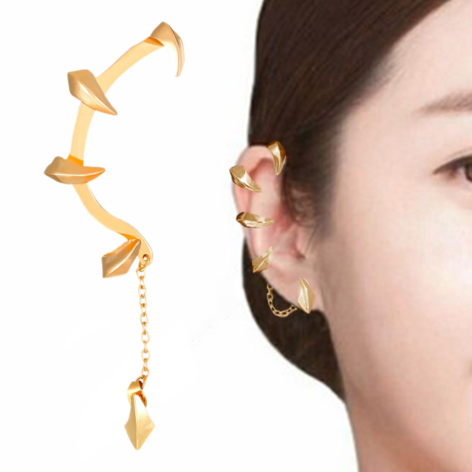 Ear Cuff Earring Ear Wrap Earring for Halloween Shopping Cosplay Golden