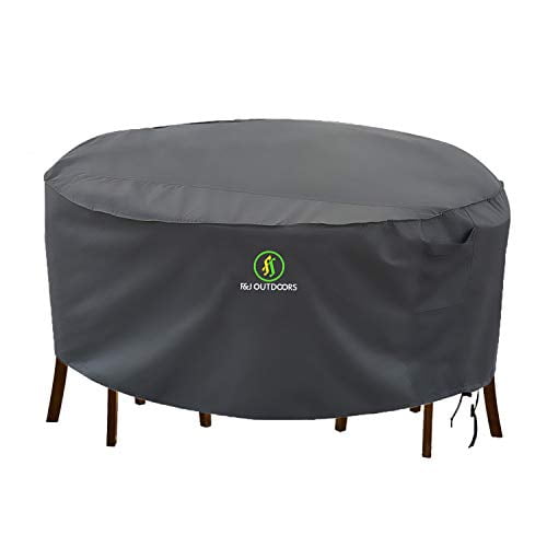 Outdoor Patio Furniture Covers Waterproof Uv Resistant Anti Fading Cover For Large Round Table Chairs Set Grey 96 Inch Diameter Com Outdoor Patio Furniture Covers, Grey Outdoor Patio Furniture Covers