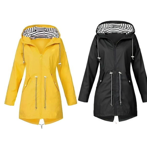 TELOLY 2Pcs Rain Jacket Women,Breathable and Comfortable Raincoat for Women,Quick Drying Womens Rain Jacket,Color Mixing1