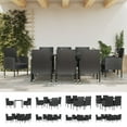 thumbnail image 2 of vidaXL 7 Piece Patio Dining Set Black Poly Rattan and Steel, 2 of 21