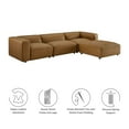 thumbnail image 2 of Modway Auren 4-Piece Vegan Leather Upholstered Sofa Set in Camel, 2 of 9