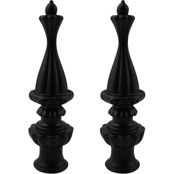 Urbanest Walton Lamp Finial 3 3/8 Inch Tall, Matte Black Decorative Lamp Shade Finial for Table & Floor Lamps- 2 Pieces
