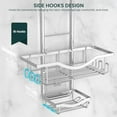thumbnail image 7 of Shower Caddy Hanging Adjustable Shower Caddy, Rustproof Shower Organizer Extended Length Showers Caddy Over Shower Head with Hooks Soap Holder, Large Capacity Anti-Swing Bathroom Organizer, Silver, 7 of 7