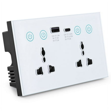 EU UK US Universal Plug Tuya ZigBee White Smart Socket Switch with USB and Type-C Port Outlet Smart Life1 * Smart Socket