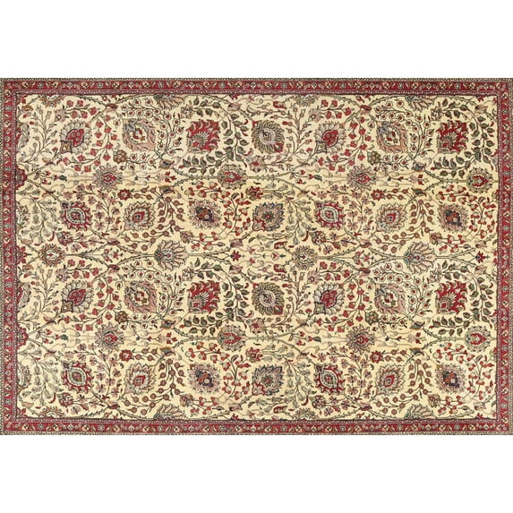 Ahgly Company Machine Washable Indoor Rectangle Traditional Sienna Brown Area Rugs, 4' x 6'