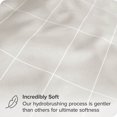 thumbnail image 4 of Bare Home Pillowcase Set - Premium 1800 Collection - Double Brushed - Ultra Soft - King Size, Grid - Stone/White, 2 Count, 4 of 5