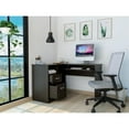 thumbnail image 6 of Home Square 2-Piece Set with L-Shaped Desk and 2 Door Bookcase in Black, 6 of 17