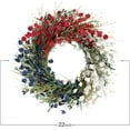 thumbnail image 5 of Clearance! 22 Inches American Flag Floral Wreaths Patriotic Decorations Wreath Red White Blue Artificial Floral Twig Wreath 4Th of July Independence Day Memorial Day Flag Day Hanging, 5 of 9