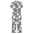 thumbnail image 3 of DecSea Pyjama pour Femme en Faux Coton, Haut de Pyjama Raglan avec Pantalon Capri, Pyjama d'Été, 3 of 4