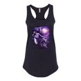 thumbnail image 2 of Wild Bobby, Fantasy Wolf Howling at The Full Moon Animal Lover Ladies Racerback Tank Top, Black, Small, 2 of 3