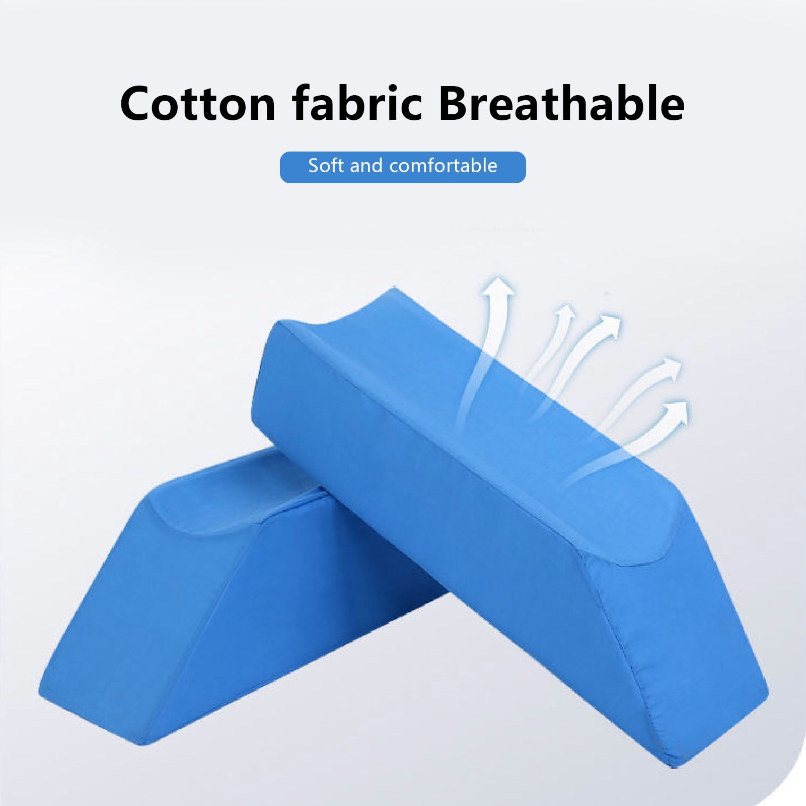 Yajisi Leg Wedge Pillow Ergonomic High Density U Shaped Leg Elevation Pillow for Sleeping, Support Cushion with Removable Cover, 23x11x6 inches / 59x28x15cm, Blue