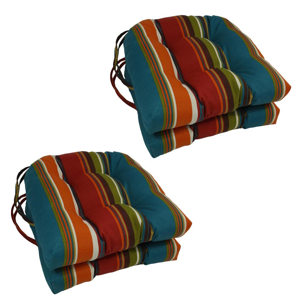 16inch Outdoor Spun Polyester Ushaped Tufted Chair Cushions (Set of 4