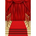 thumbnail image 3 of Red Carpet Curtain Backdrop for Photography Hollywood Theme Party Background Vinyl Red Gold Stage Backdrops, 3 of 5