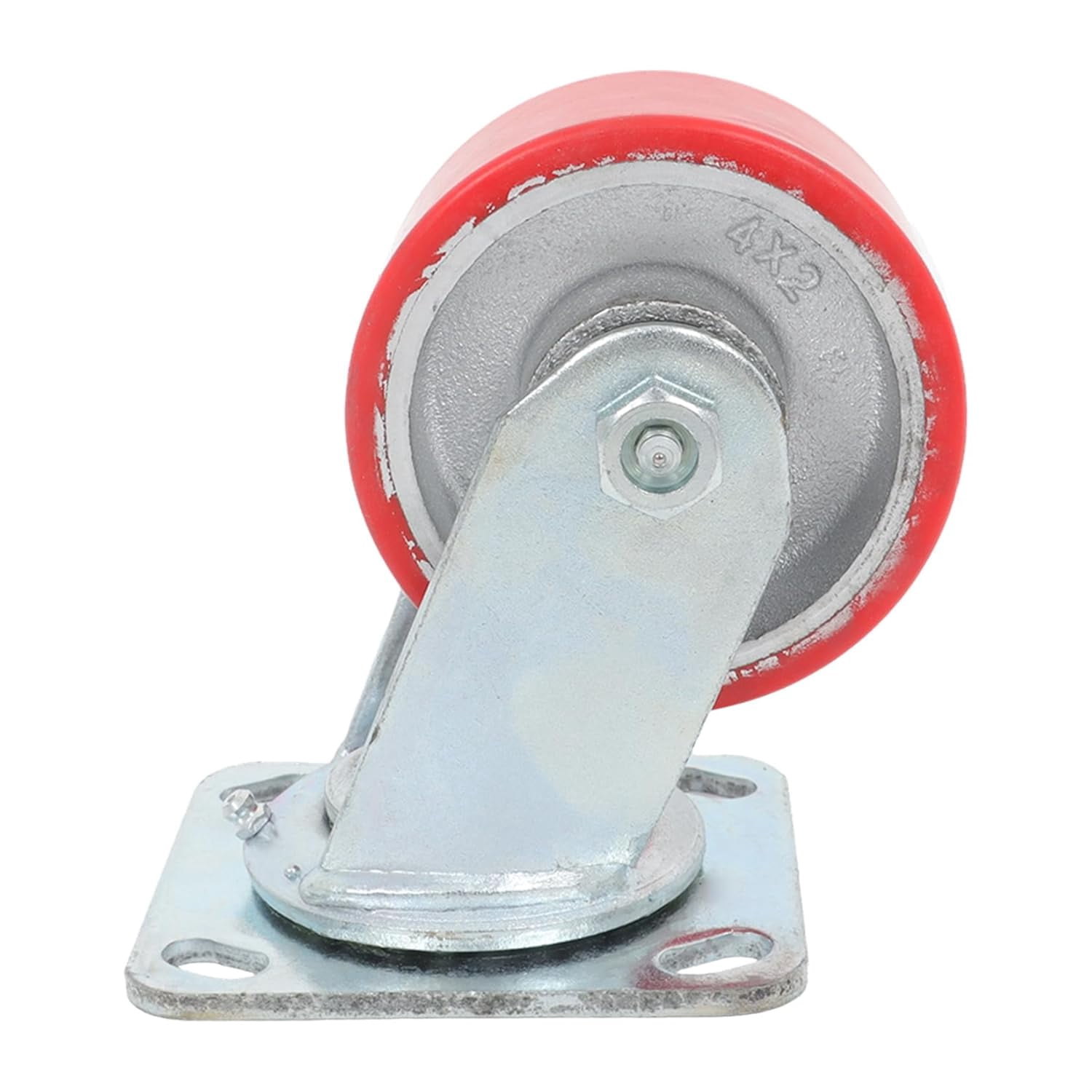 4 Pack Industrial Plate Swivel Caster Wheels 4 Inch 2800 Lbs Load Capacity Heavy Duty Casters Polyurethane Wheel for Furniture, Workbench, Cart