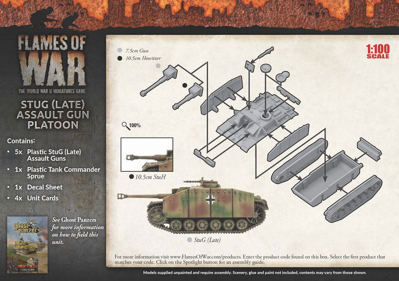 Battlefront Miniatures Flames of War Stug (Late) Assault Gun Platoon GBX123