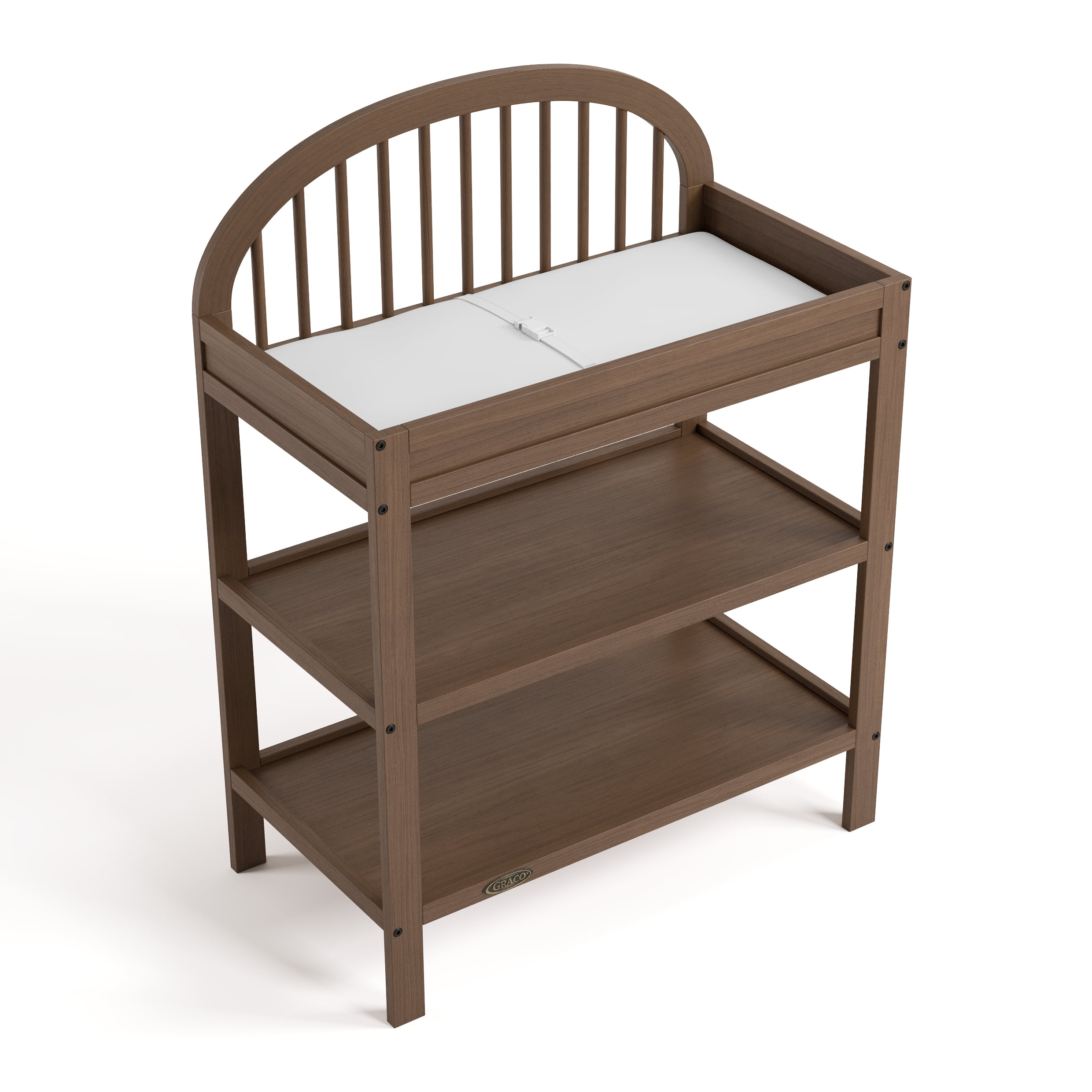Graco Olivia Infant Wood Changing Table with Changing Pad, Hazelnut