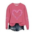 thumbnail image 2 of Ailaofu Plus Size Women Valentine's Sweatshirt Love Heart Print Pullover Tops Loose Casual Cute Valentines Gift Long Sleeve Sweatshirt, 2 of 5