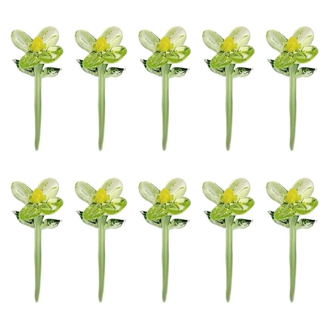 10 mini adornos de flores de cristal, flores artificiales, figuras florales para el Día de la Madre, habitación, Acción de Gracias y decoración