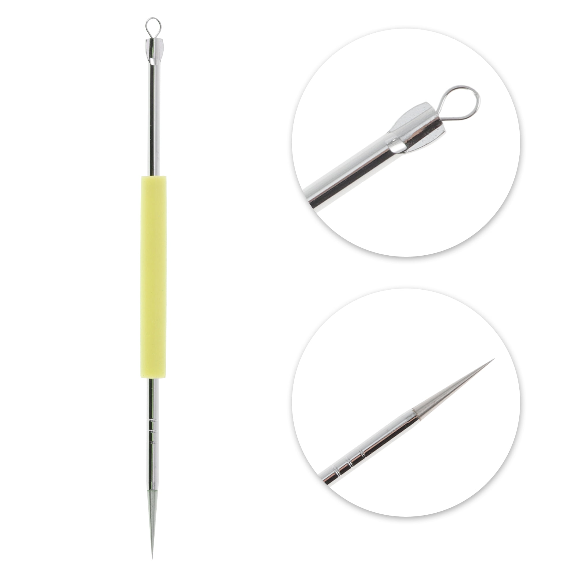 Unique Bargains Professional Durable Pimple Extractor Tool 4.92 Length 1 Pcs Yellow