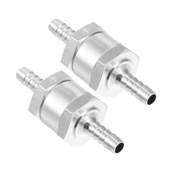 Unique Bargains Fuel Line Check Valve Non Return One Way Check Valve for Fuel Systems Aluminum Alloy 1/4" 6mm OD 2pcs
