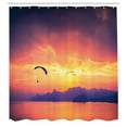 thumbnail image 3 of Ambesonne Sports Shower Curtain, Paragliding at Sunset, 69"Wx84"L, Orange, 3 of 5