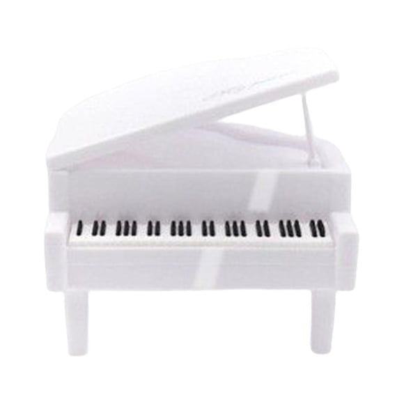 Alcancía con forma de piano, caja artesanal, adorno coleccionable para coche, cumpleaños para niños blanco