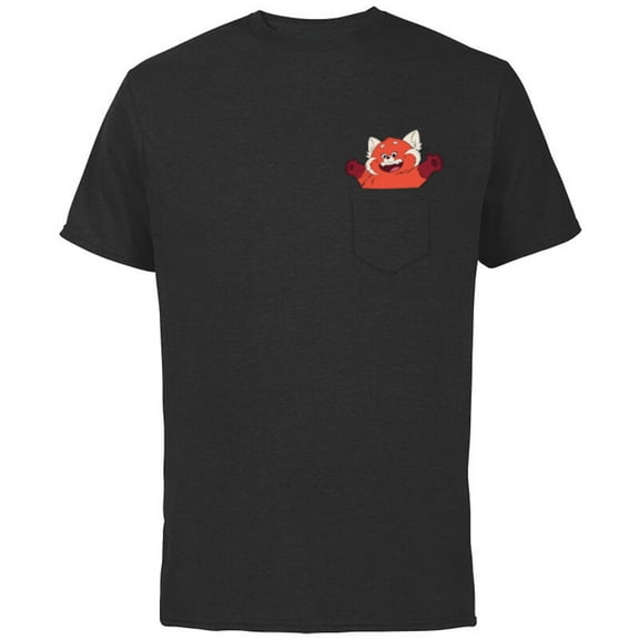 Disney PIXAR Turning Red Mei Lee Pocket - Short Sleeve Cotton T-Shirt for Adults - Customized-Black