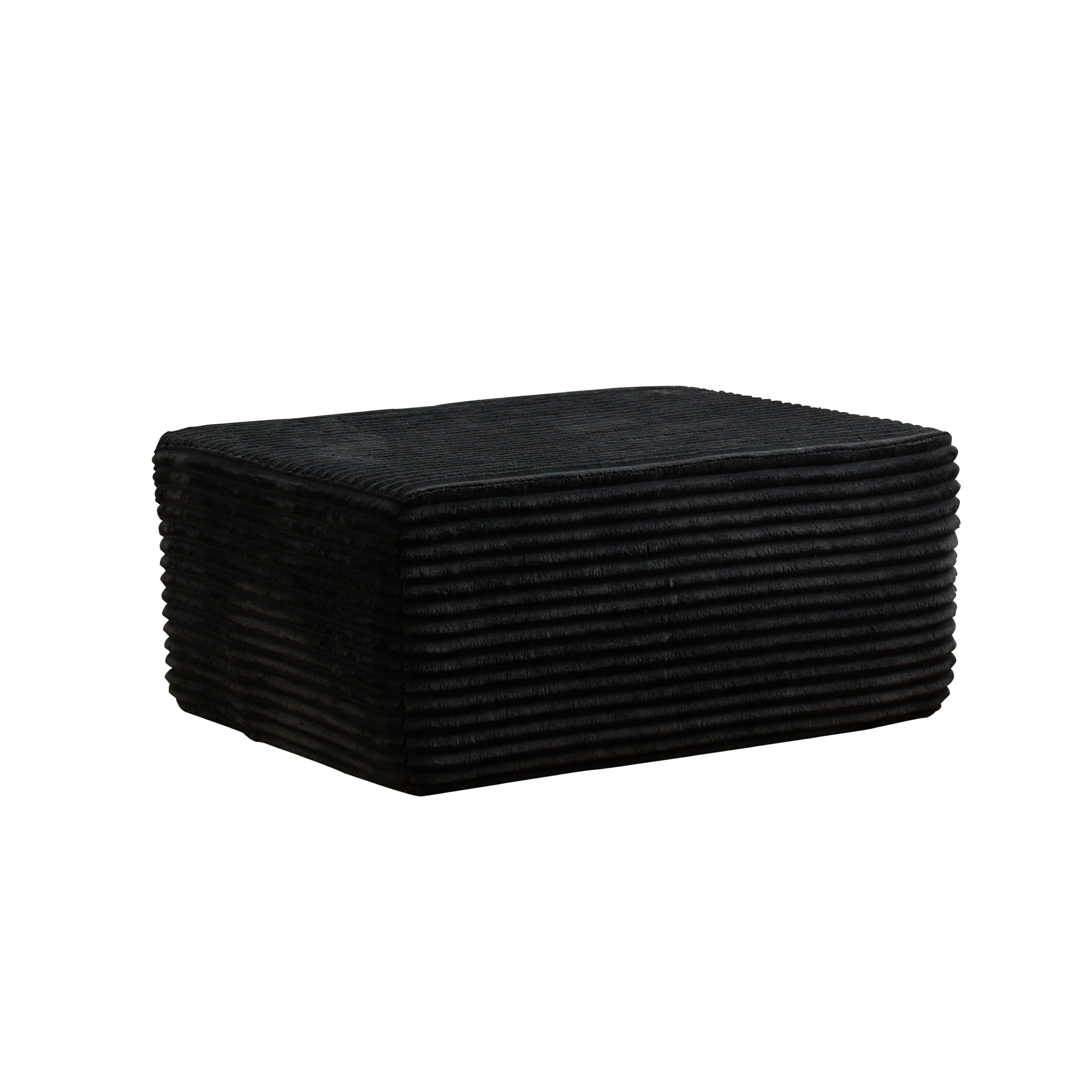 Ovios Oversized Ottoman Footrest for Sofa Large Plush Corduroy Pouf Ottoman Coffee Table Rectangle Floor Bench Extra Seating for Living Room, No Assembly, Black