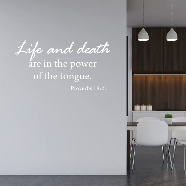 VWAQ Life and Death are in The Power of The Tongue Vinyl Wall Art