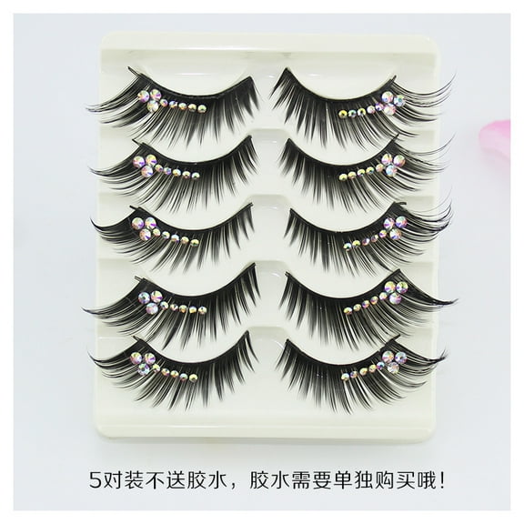 Nvzi -b 5 Pairs Glitter Lashes Sequins Colored Lashes Fluffy Mink False Lashes with Color Cosplay New Year Party Stage Makeup Colorful 15mm Fake Eyelash(A67)