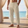 thumbnail image 2 of Men's Cotton Loose Casual Drawstring Elastic Waist Sports Pants, Sweatpants, Joggers, Solid Color with Pockets, Straight Leg Comfort Fit, Quick Dry Breathable, Gym Workout Daily, 2 of 8
