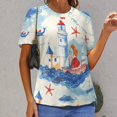 thumbnail image 3 of Lighthouse Sea Adventure Women's T-Shirt Short Sleeve T Shirts Tops Tee Ladies Loose T, 3 of 7