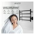thumbnail image 6 of Glow Series 4-Bar Wall Mounted Electric Bathroom Towel Warmer Rack in Matte Black Finish Stainless Steel, 6 of 10