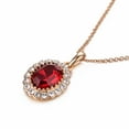 thumbnail image 4 of Yoursfs Red Pendant Necklace For Women CZ Crystal Oval Gold Plated Jewelry Holiday Gifts, 4 of 7