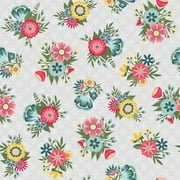 Grey Lattice Floral - Maywood Studio- Kimberebell - 10331M-K - Vintage Flora