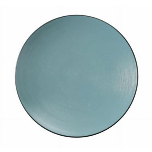Yanco BM-109TL Birmingham Melamine 8.50 x 1 in. Round Plate - Gray & Teal